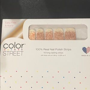 Color Street Glittery Gold and Cream Nail Strips